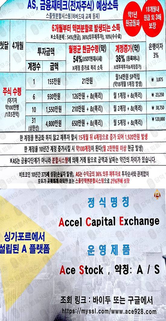 이 사진은 담덕법률사무소에서 캡쳐해둔 마진거래사기(ACE) 웹사이트 캡쳐 사진이며 URL은 ace928.com 입니다.