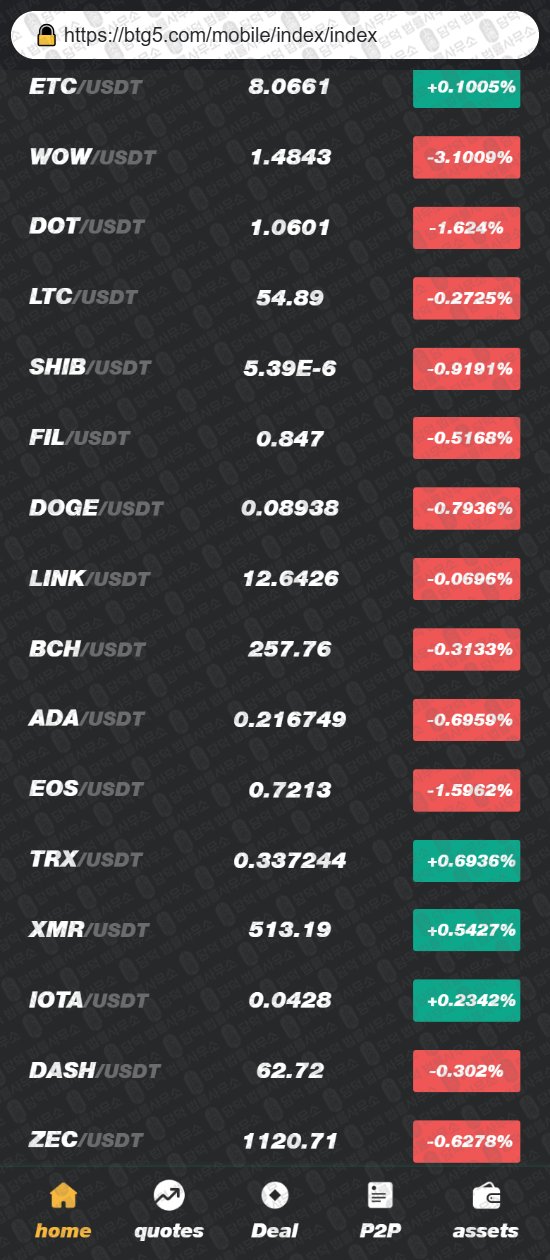 이 사진은 담덕법률사무소에서 캡쳐해둔 사칭(BTG SGX) 웹사이트 캡쳐 사진이며 URL은 btg5.com 입니다.