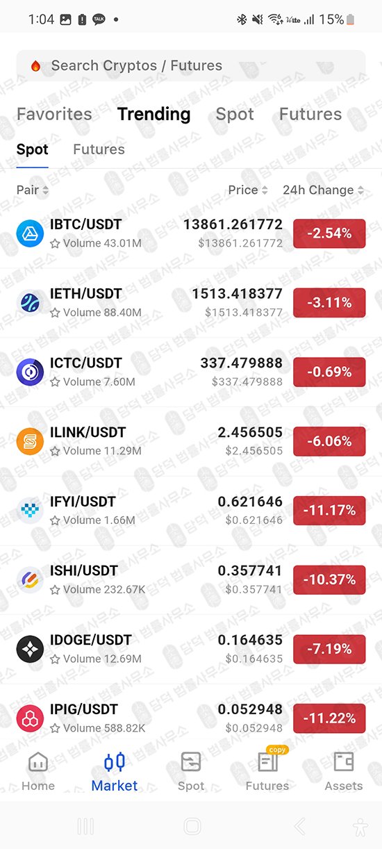 이 사진은 담덕법률사무소에서 캡쳐해둔 코인거래소(EXM Exchange) 관련 자료 사진입니다.