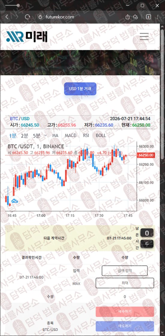이 사진은 담덕법률사무소에서 캡쳐해둔 미래 웹사이트 캡쳐 사진이며 URL은 futurekor.com 입니다.