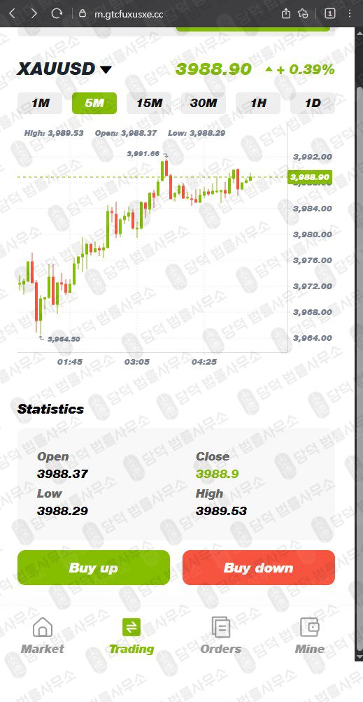 이 사진은 담덕법률사무소에서 캡쳐해둔 로맨스스캠(GTCFX) 웹사이트 캡쳐 사진이며 URL은 gtcfuxusxe.cc 입니다.