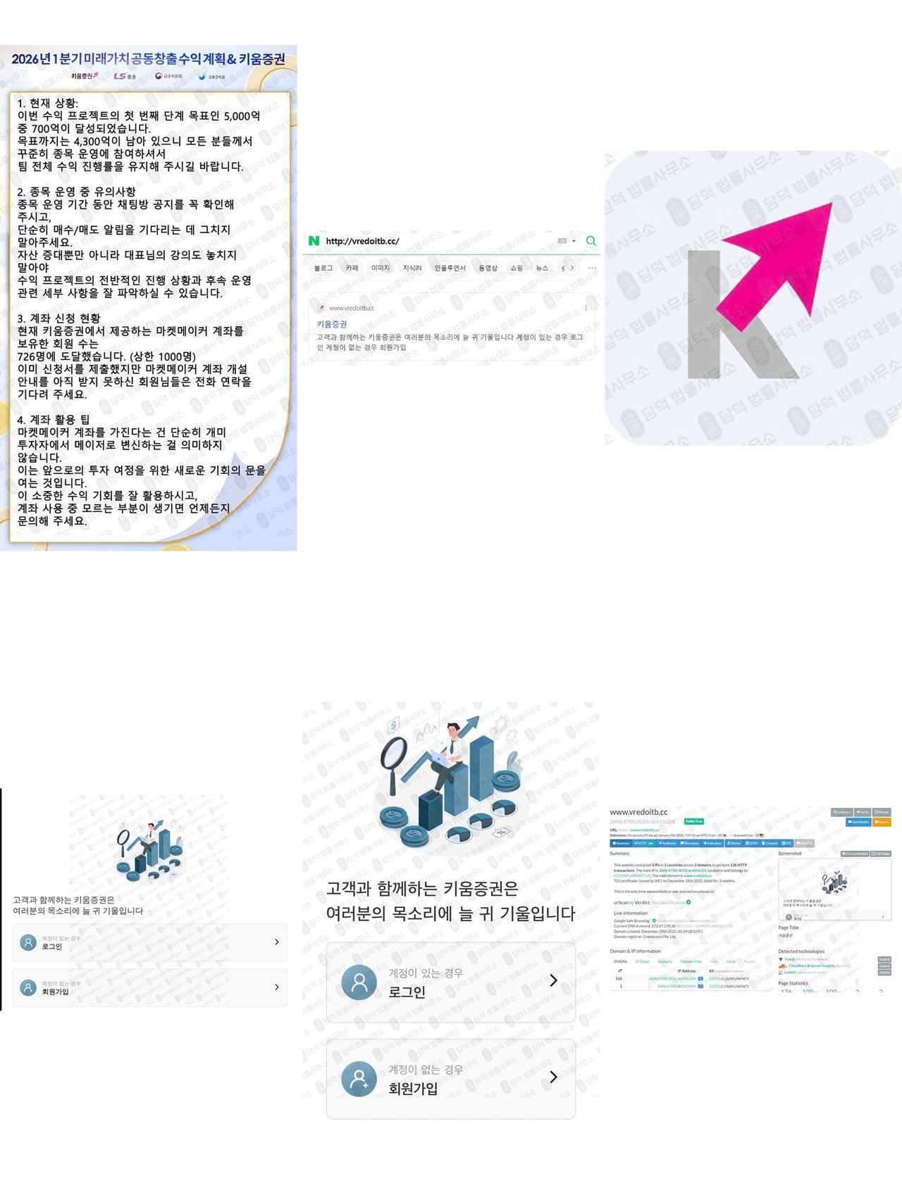 이 사진은 담덕법률사무소에서 캡쳐해둔 키움증권(H1) 웹사이트 캡쳐 사진이며 URL은 kiwoomwap.com 입니다.