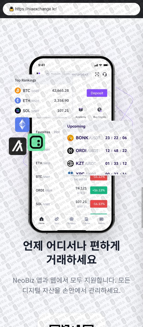 이 사진은 담덕법률사무소에서 캡쳐해둔 운영(NIA) 웹사이트 캡쳐 사진이며 URL은 niaexchange.kr 입니다.