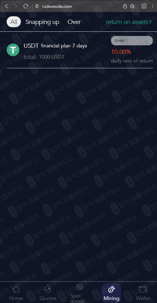 이 사진은 담덕법률사무소에서 캡쳐해둔 검증(Node) 웹사이트 캡쳐 사진이며 URL은 rudexnode.com 입니다.