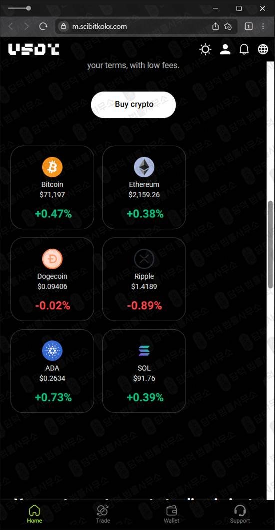 이 사진은 담덕법률사무소에서 캡쳐해둔 테더(USDT) 웹사이트 캡쳐 사진이며 URL은 token-positioncoin.com 입니다.